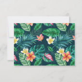Hawaii Tropische Palmbladeren Luau Bruidsfeest Bedankkaart (Achterkant)