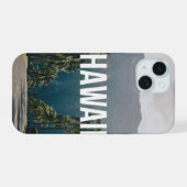 Hawaii Tropische Palmbomen Esthetiek iPhone 15 Case (Achterkant horizontaal)