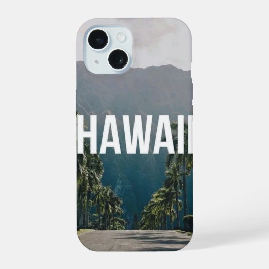 Hawaii Tropische Palmbomen Esthetiek iPhone 15 Case (Achterkant)