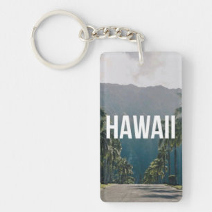 Hawaii Tropische Palmbomen Esthetiek Sleutelhanger