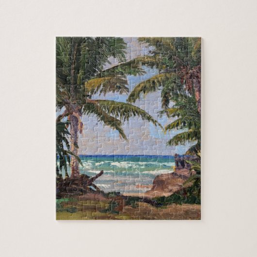 Hawaii Tropische palmbomen Vintage Legpuzzel (Verticaal)