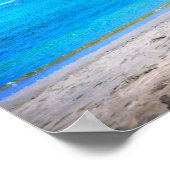 Hawaii Tropische Palmboom Zand Foto Op Strand Tijd Poster (Hoek)