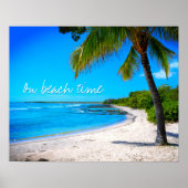 Hawaii Tropische Palmboom Zand Foto Op Strand Tijd Poster (Voorkant)