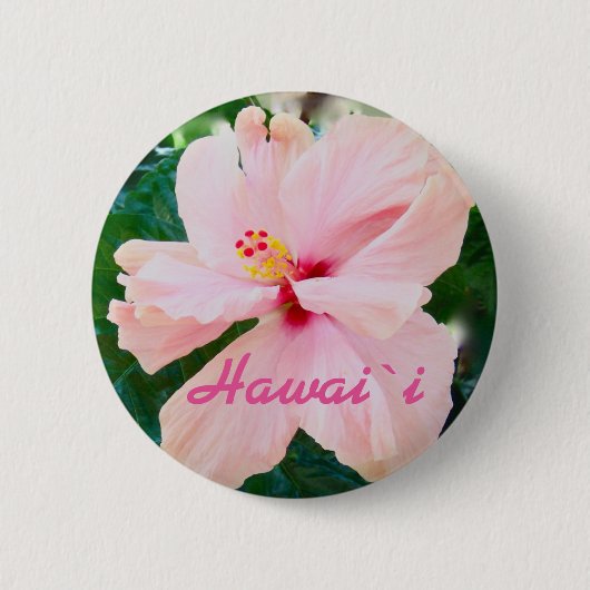 Hawaii Tropische roze ventilator Ronde Button 5,7 Cm (Voorkant)