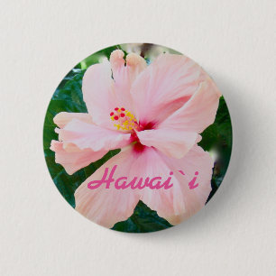 Hawaii Tropische roze ventilator Ronde Button 5,7 Cm