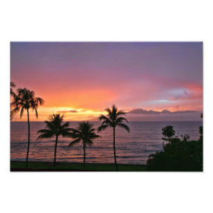 Hawaii Tropische Sunset on the Beach Foto Afdruk