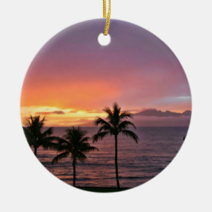 Hawaii Tropische Sunset on the Beach Keramisch Ornament