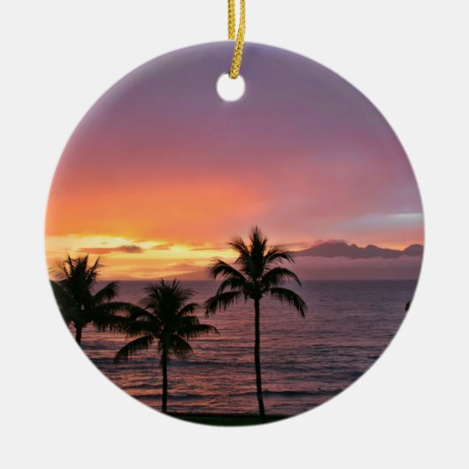 Hawaii Tropische Sunset on the Beach Keramisch Ornament (Voorkant)