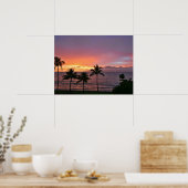 Hawaii Tropische Sunset on the Beach Poster (Keuken)