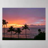 Hawaii Tropische Sunset on the Beach Poster (Voorkant)