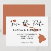 Hawaii Trouw Terracotta Save The Date (Voorkant / Achterkant)