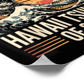 Hawaii Tsunami 2025 Ik overleefde Wave Retro Poster (Hoek)