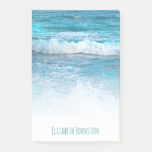 Hawaii turquoise blue oceaangolven foto aangepast post-it® notes (Voorkant)