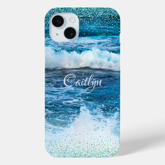 Hawaii turquoise blue oceaangolven girale confetti Case-Mate iPhone case (Achterkant)