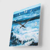 Hawaii turquoise blue oceanograves close-up foto vierkante klok (Hoek)