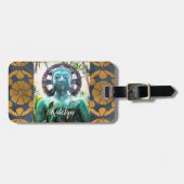 Hawaii Turquoise Boeddha Foto Aangepaste Naam Scri Bagagelabel (Voorkant horizontaal)