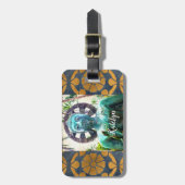 Hawaii Turquoise Boeddha Foto Aangepaste Naam Scri Bagagelabel (Voorkant verticaal)