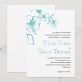 Hawaii Turquoise Hibiscus Bestemming Bruiloft Kaart (Voorkant / Achterkant)