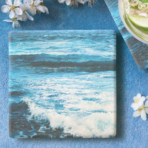 Hawaii turquoise oceaan golven foto tropisch moder stenen onderzetter