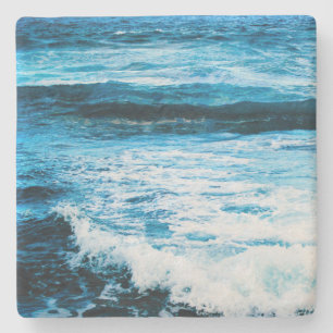 Hawaii turquoise oceaan golven foto tropisch moder stenen onderzetter