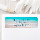 Hawaii turquoise sandy strand foto aangepast adres etiket (Insitu)