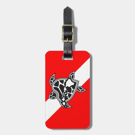 Hawaii Turtle Dive Flag Bagagelabel (Voorkant verticaal)
