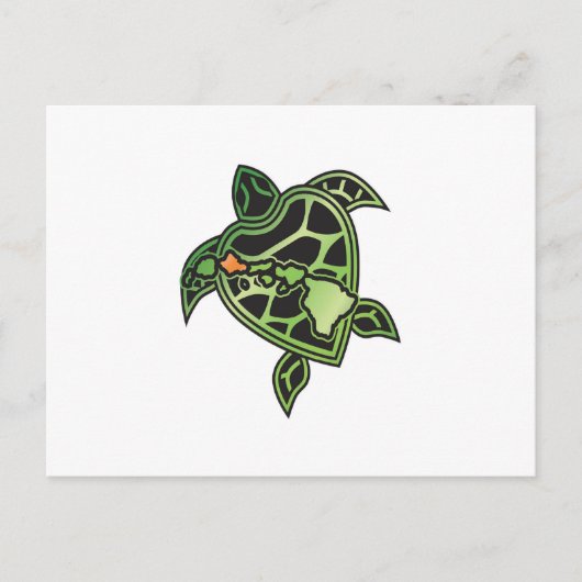 Hawaii Turtle en Hawaii Briefkaart (Voorkant)