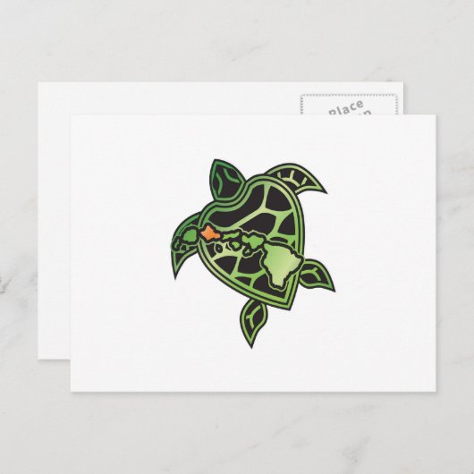 Hawaii Turtle en Hawaii eilanden Briefkaart (Voorkant / Achterkant)