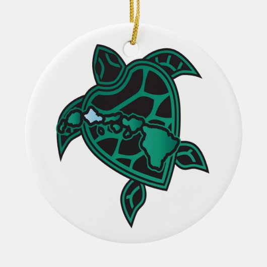 Hawaii Turtle en Hawaii Keramisch Ornament (Voorkant)