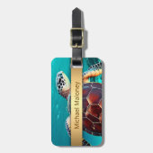 Hawaii Turtle Honu Gepersonaliseerd Bagagelabel (Voorkant verticaal)