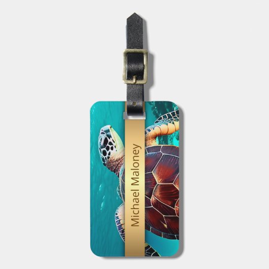 Hawaii Turtle Honu Gepersonaliseerd Bagagelabel (Voorkant verticaal)