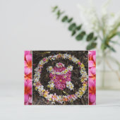 Hawaii Turtle Honu Plumeria Summer Flower Paradise Briefkaart (Staand voorkant)