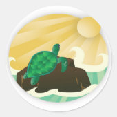 Hawaii Turtle Ronde Sticker (Voorkant)