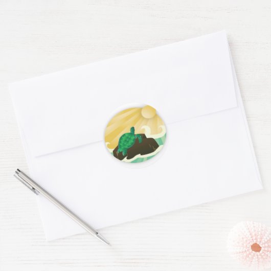 Hawaii Turtle Ronde Sticker (Envelop)
