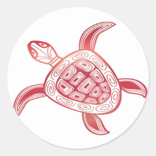 Hawaii Turtle Ronde Sticker (Voorkant)