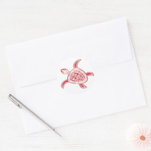 Hawaii Turtle Ronde Sticker (Envelop)