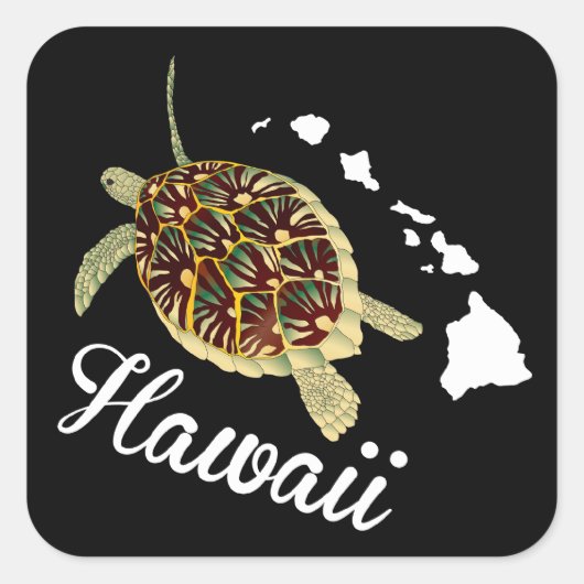 Hawaii Turtle Vierkante Sticker (Voorkant)