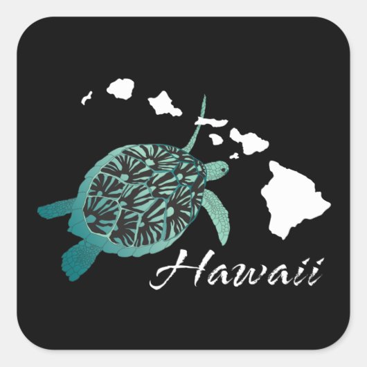 Hawaii Turtle Vierkante Sticker (Voorkant)