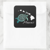Hawaii Turtle Vierkante Sticker (Tas)