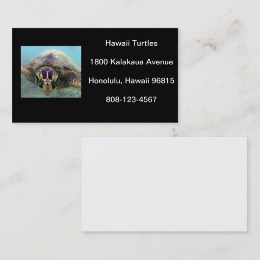 Hawaii Turtle Visitekaartje (Voorkant / Achterkant)