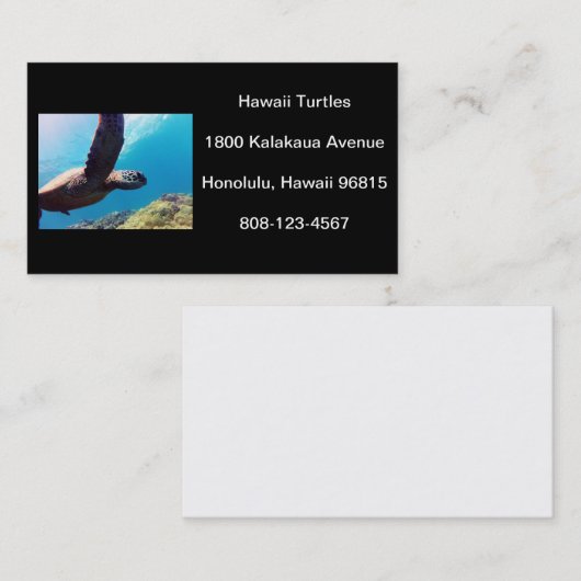 Hawaii Turtle Visitekaartje (Voorkant / Achterkant)