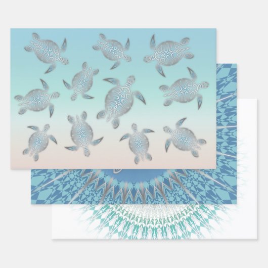 Hawaii Turtles Martim Nautical Inpakpapier Vel (Set)