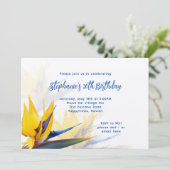 Hawaii - Uitnodiging voor verjaardagsfeestje voor  (Staand voorkant)