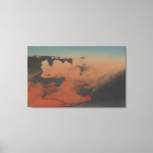 Hawaii - Uitzicht Kilauea Volcano in HA Canvas Afdruk