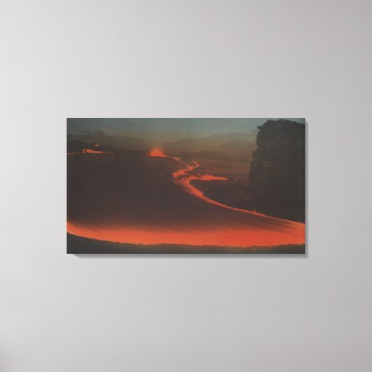 Hawaii - Uitzicht van de Lava-trails van Active Di Canvas Afdruk (Voorkant)