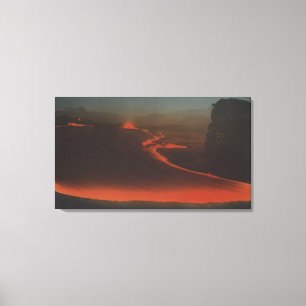Hawaii - Uitzicht van de Lava-trails van Active Di Canvas Afdruk