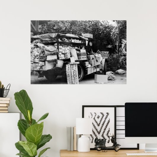 Hawaii - Uitzicht van een inheemse plantaardige ag Poster (Thuiskantoor)