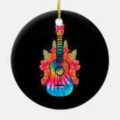 Hawaii Uke Flower Ukulele Guitar Keramisch Ornament (Achterkant)