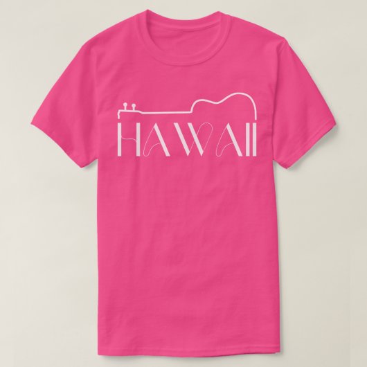 Hawaii Uke Ukulele Witte tekst T-shirt (Design voorkant)