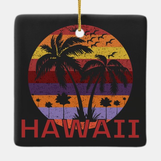 Hawaii US  Palm Trevel Keramisch Ornament (Achterkant)